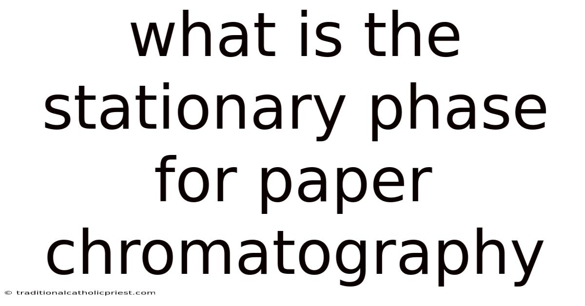 What Is The Stationary Phase For Paper Chromatography