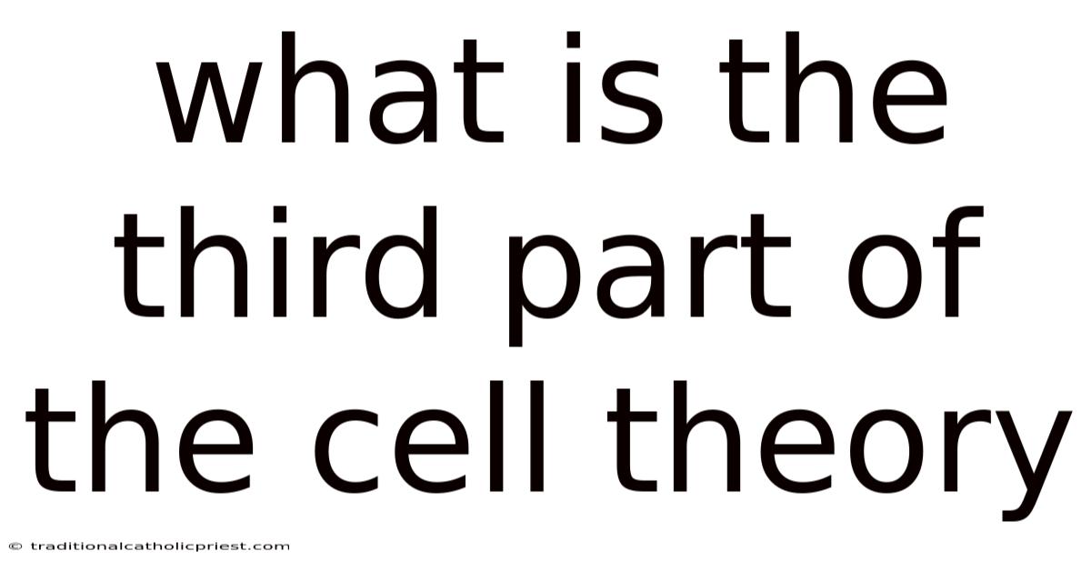 What Is The Third Part Of The Cell Theory