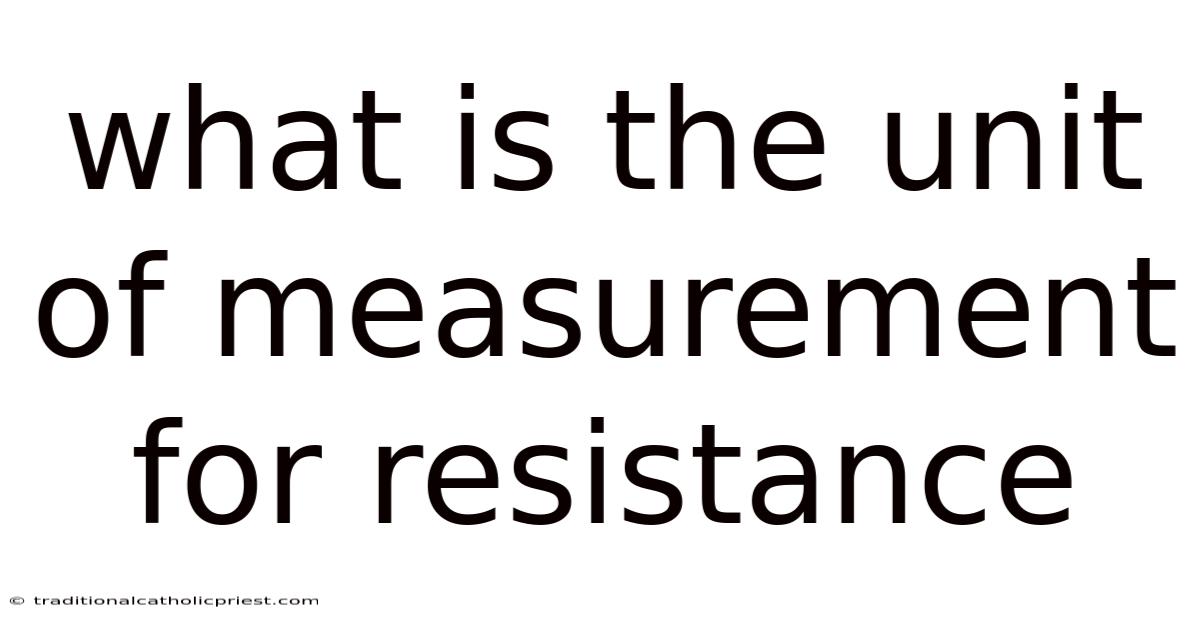What Is The Unit Of Measurement For Resistance