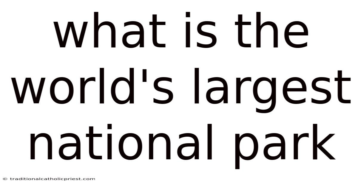 What Is The World's Largest National Park