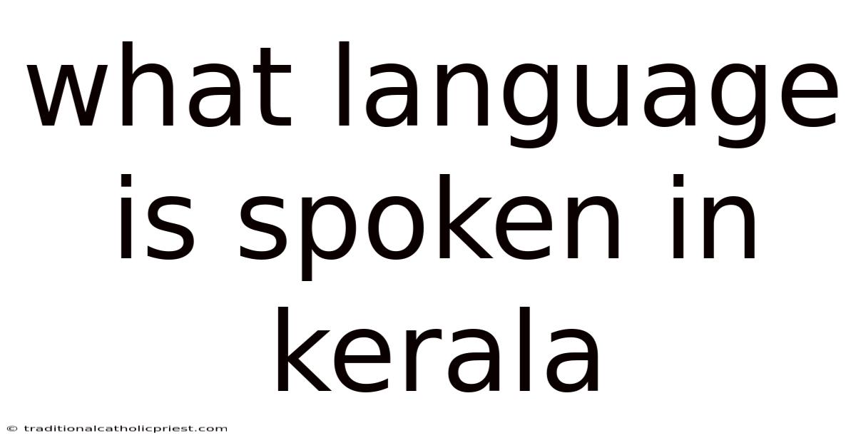 What Language Is Spoken In Kerala