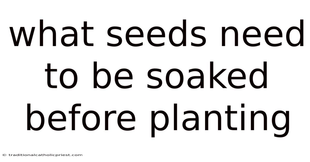 What Seeds Need To Be Soaked Before Planting