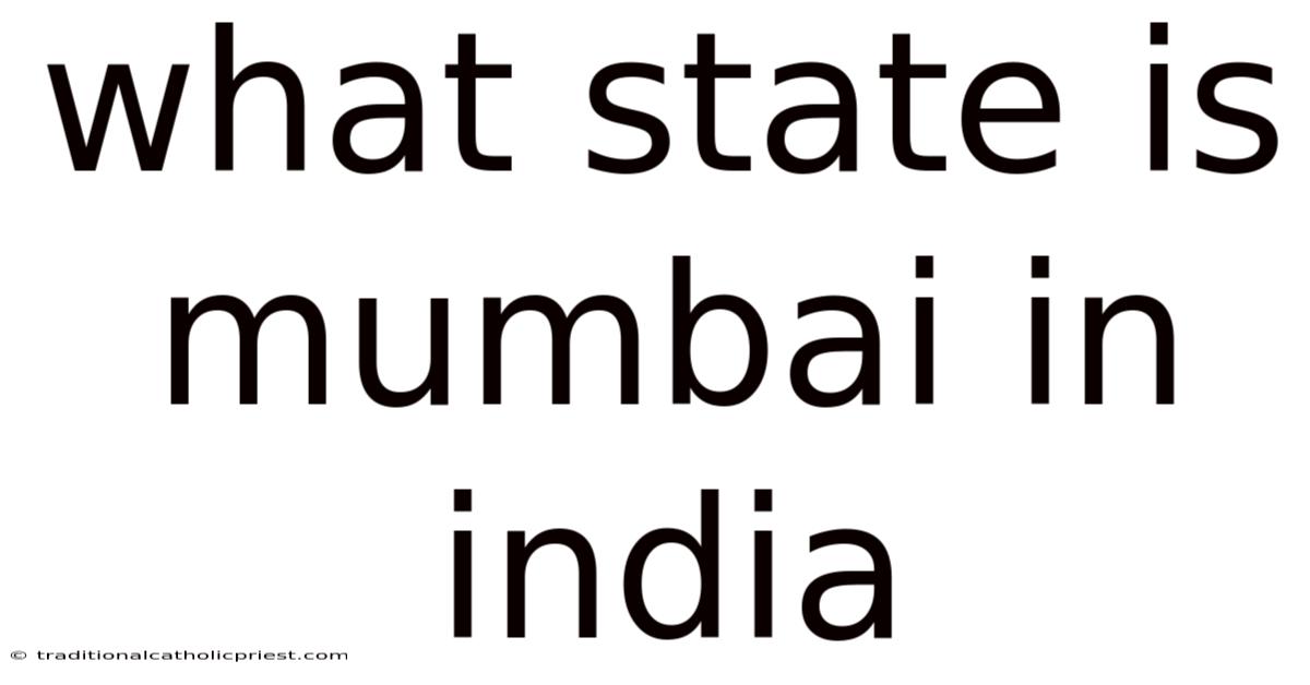 What State Is Mumbai In India