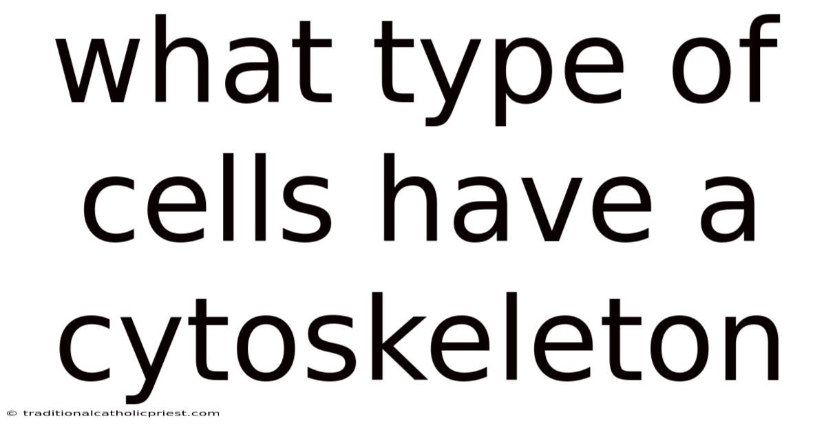 What Type Of Cells Have A Cytoskeleton