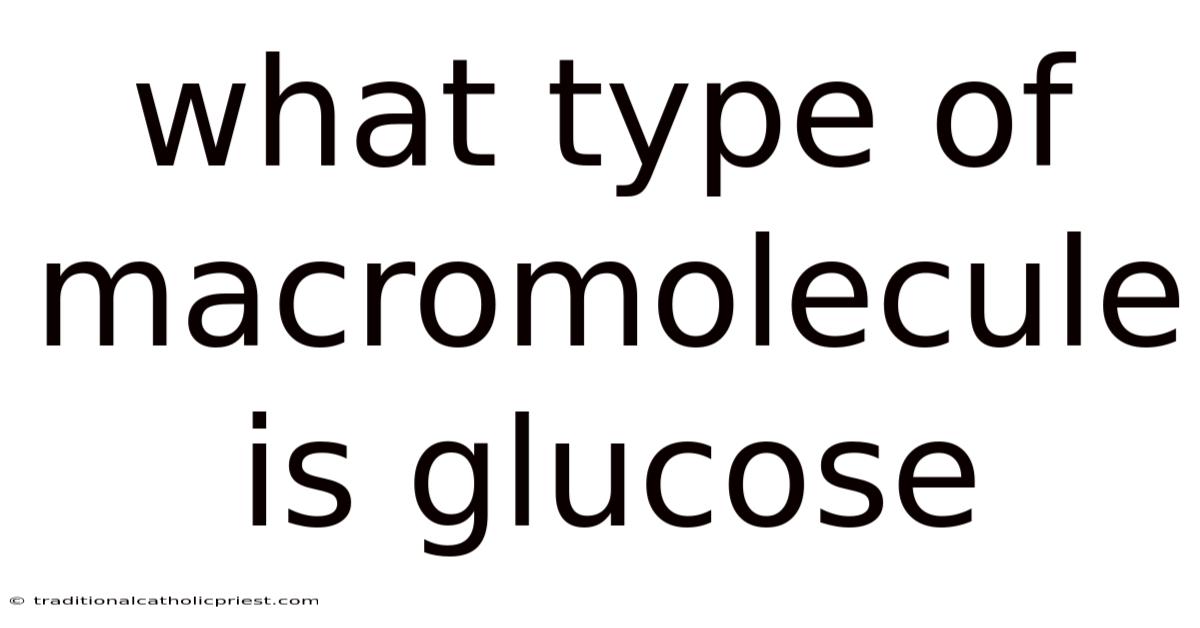 What Type Of Macromolecule Is Glucose