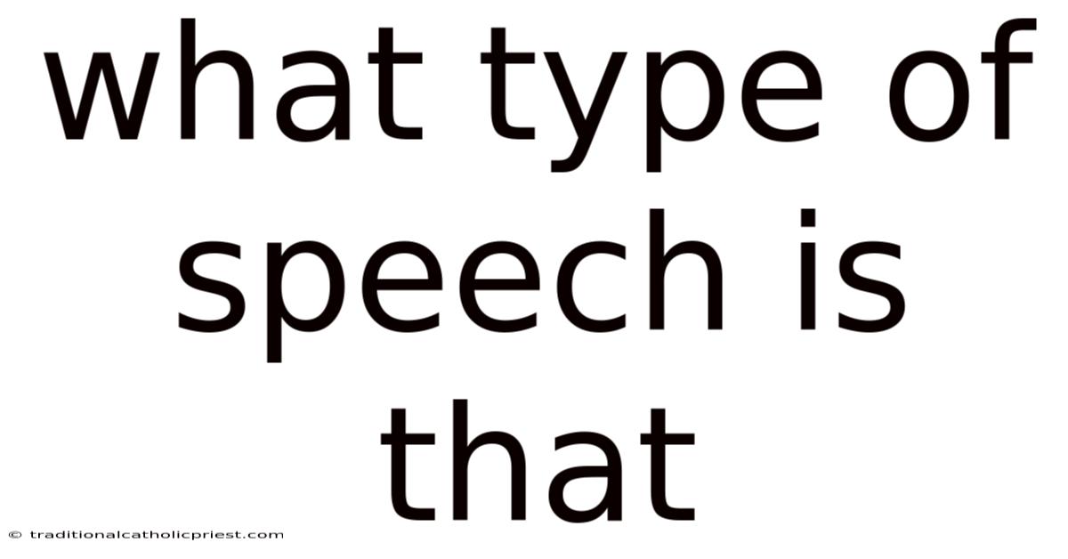 What Type Of Speech Is That