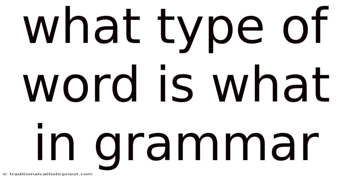 What Type Of Word Is What In Grammar