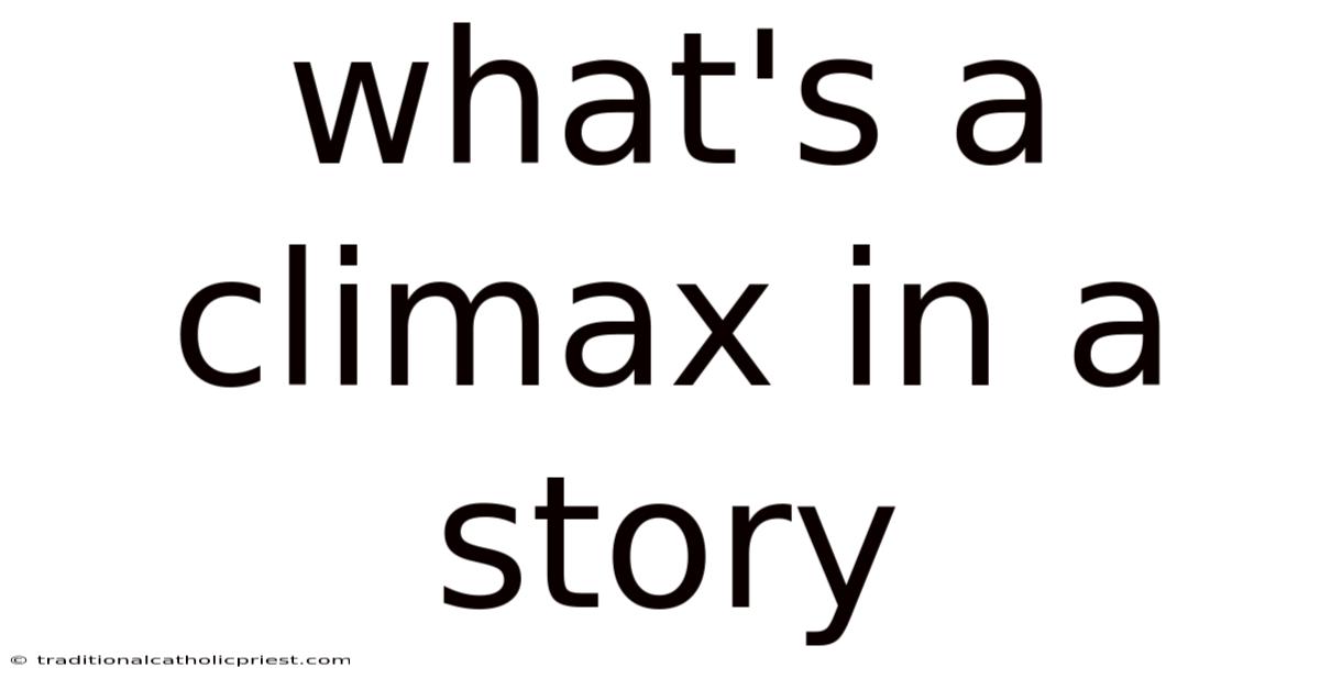What's A Climax In A Story