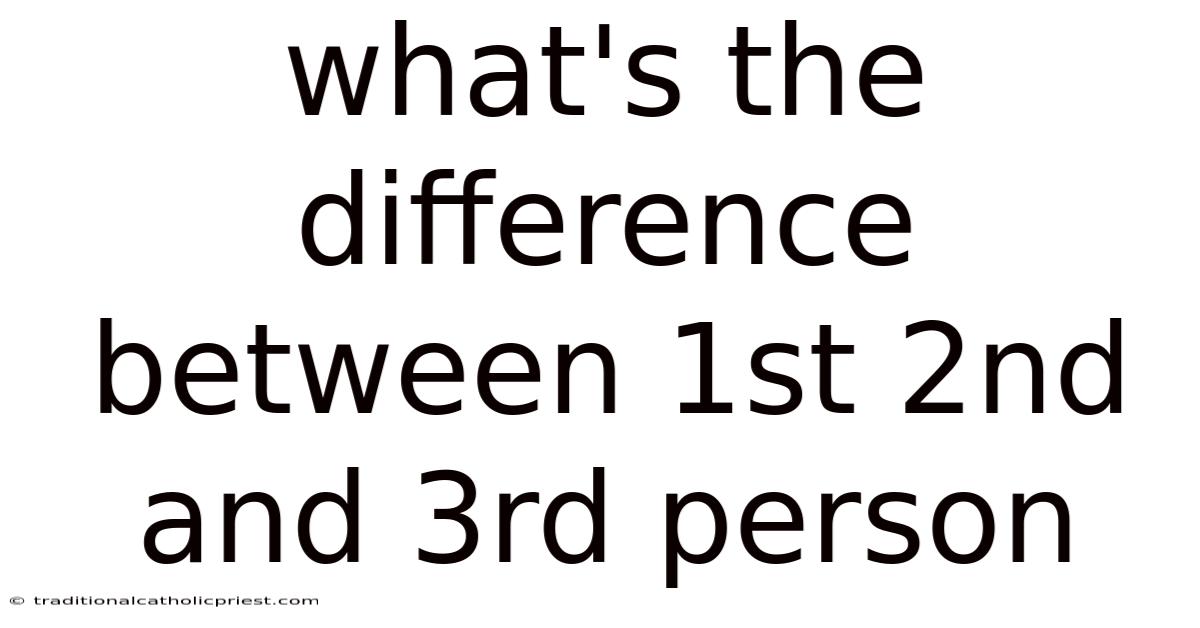 What's The Difference Between 1st 2nd And 3rd Person