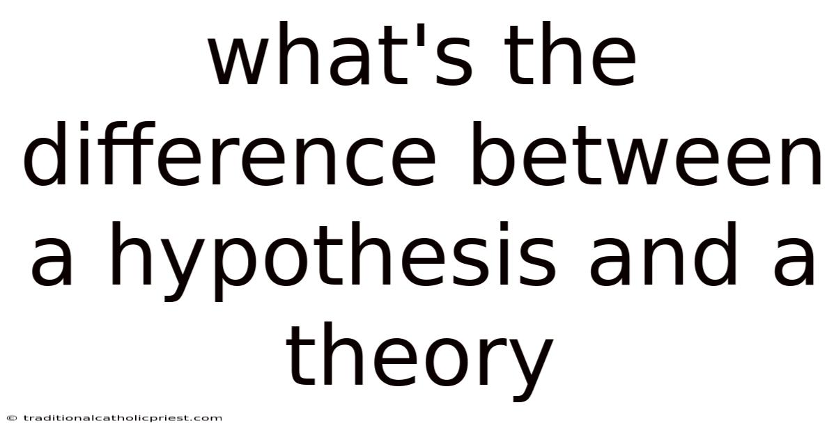 What's The Difference Between A Hypothesis And A Theory