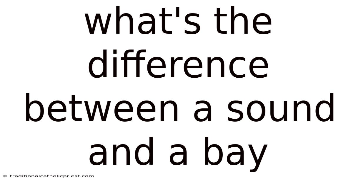 What's The Difference Between A Sound And A Bay