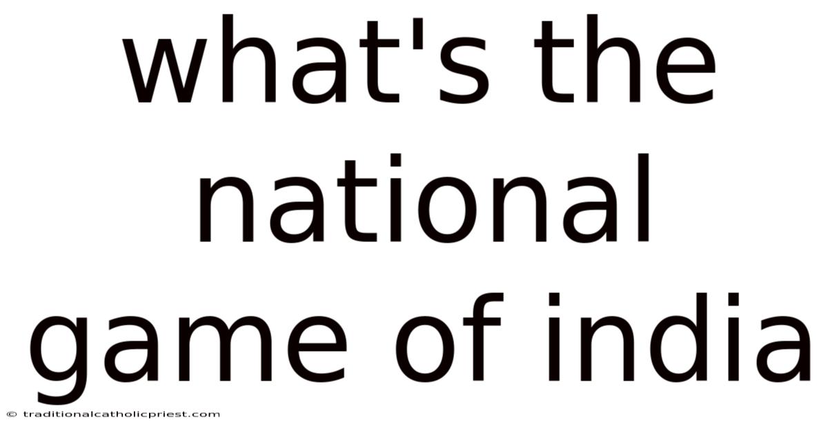 What's The National Game Of India