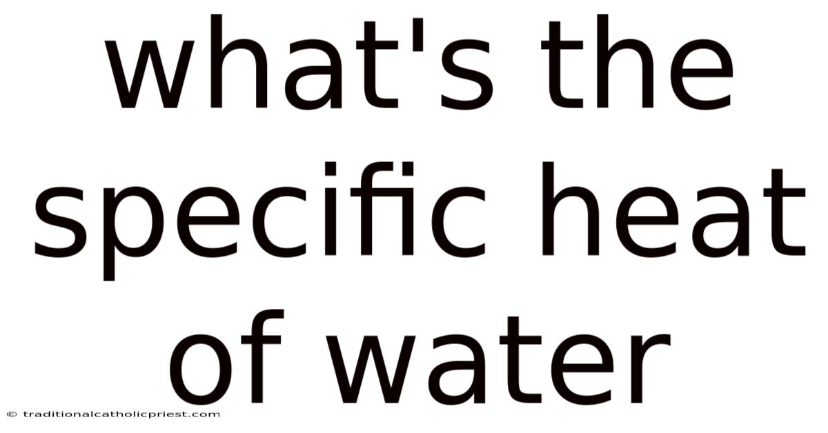 What's The Specific Heat Of Water