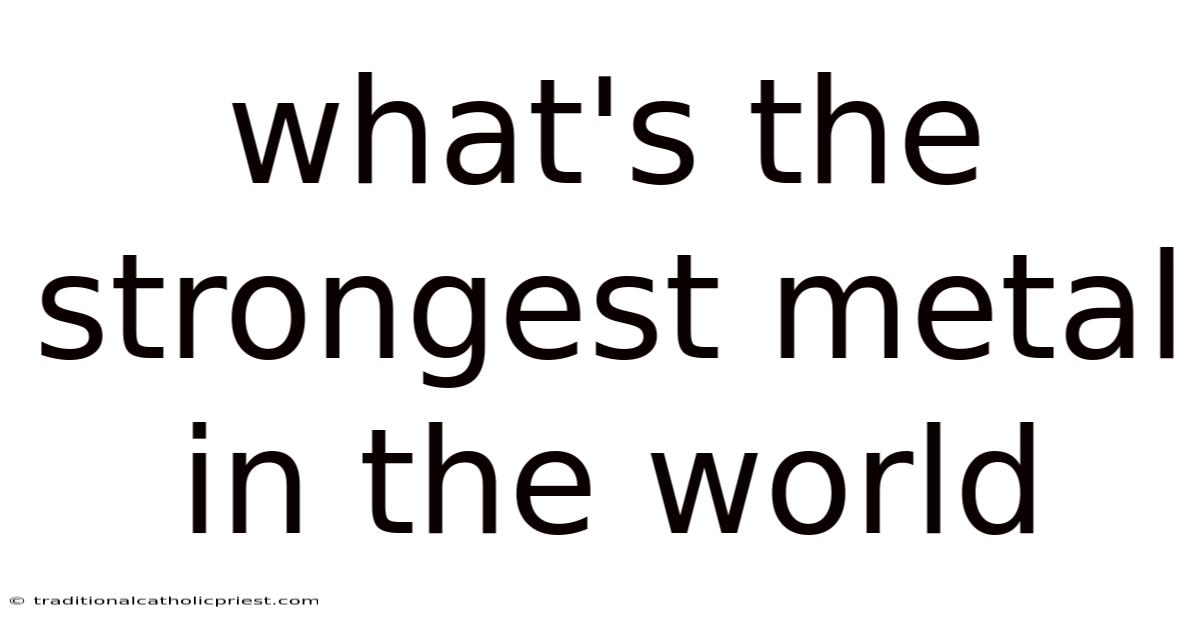 What's The Strongest Metal In The World