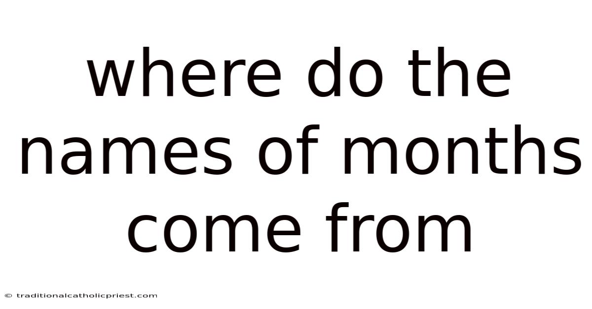 Where Do The Names Of Months Come From