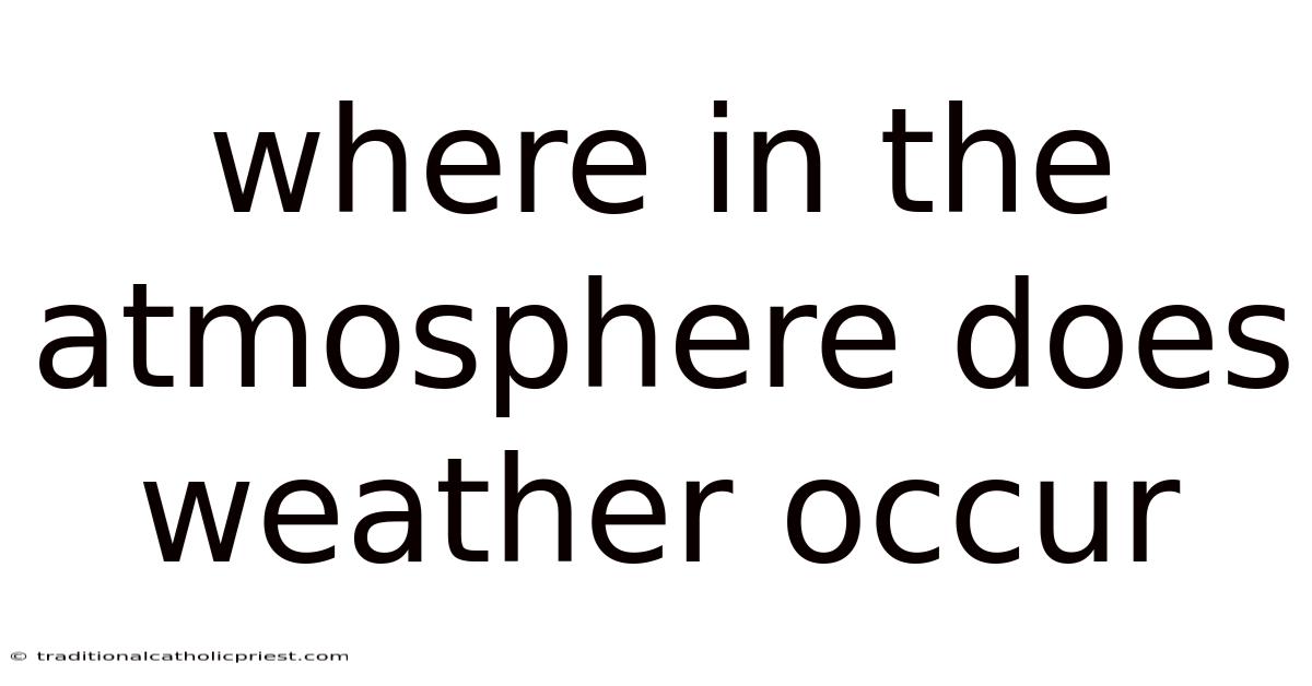 Where In The Atmosphere Does Weather Occur
