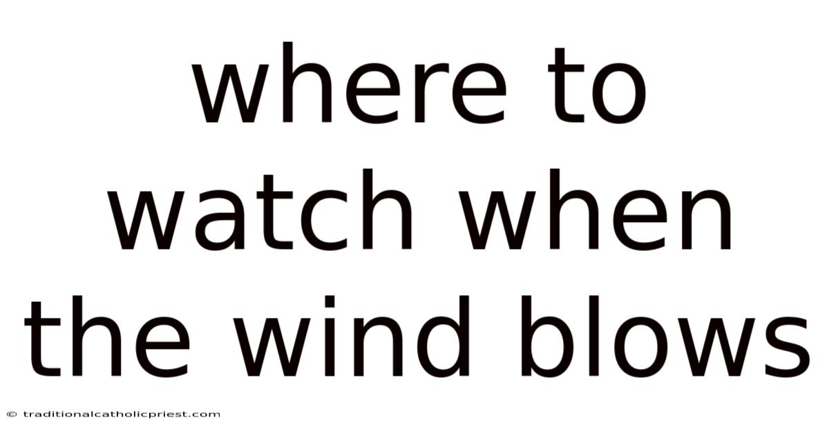 Where To Watch When The Wind Blows