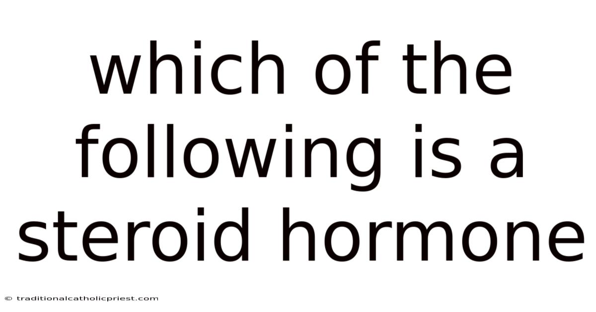 Which Of The Following Is A Steroid Hormone