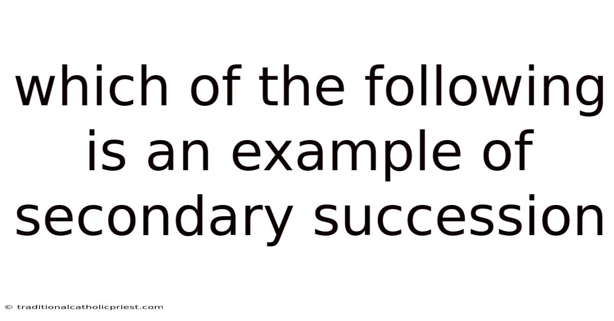 Which Of The Following Is An Example Of Secondary Succession