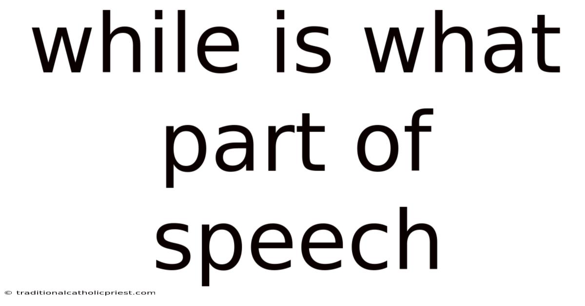 While Is What Part Of Speech