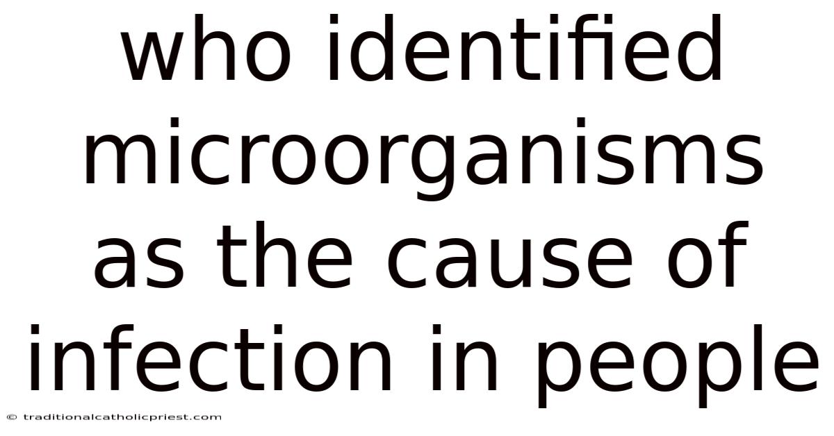 Who Identified Microorganisms As The Cause Of Infection In People