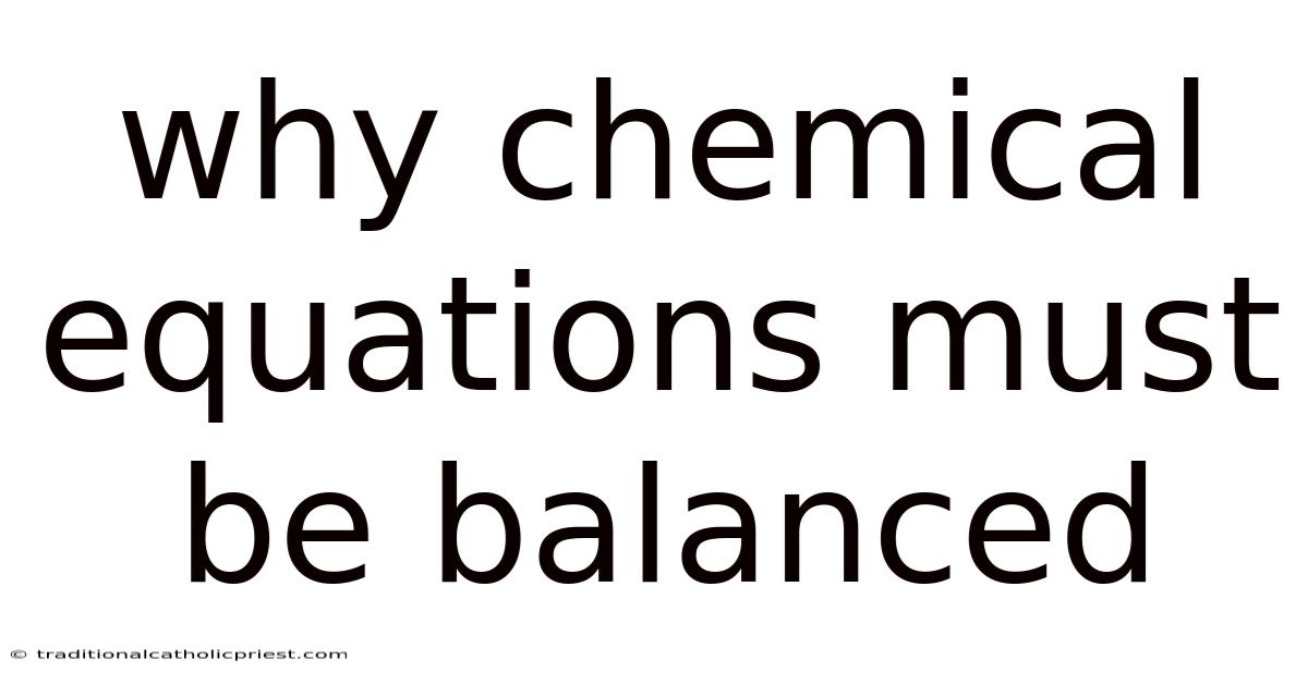 Why Chemical Equations Must Be Balanced