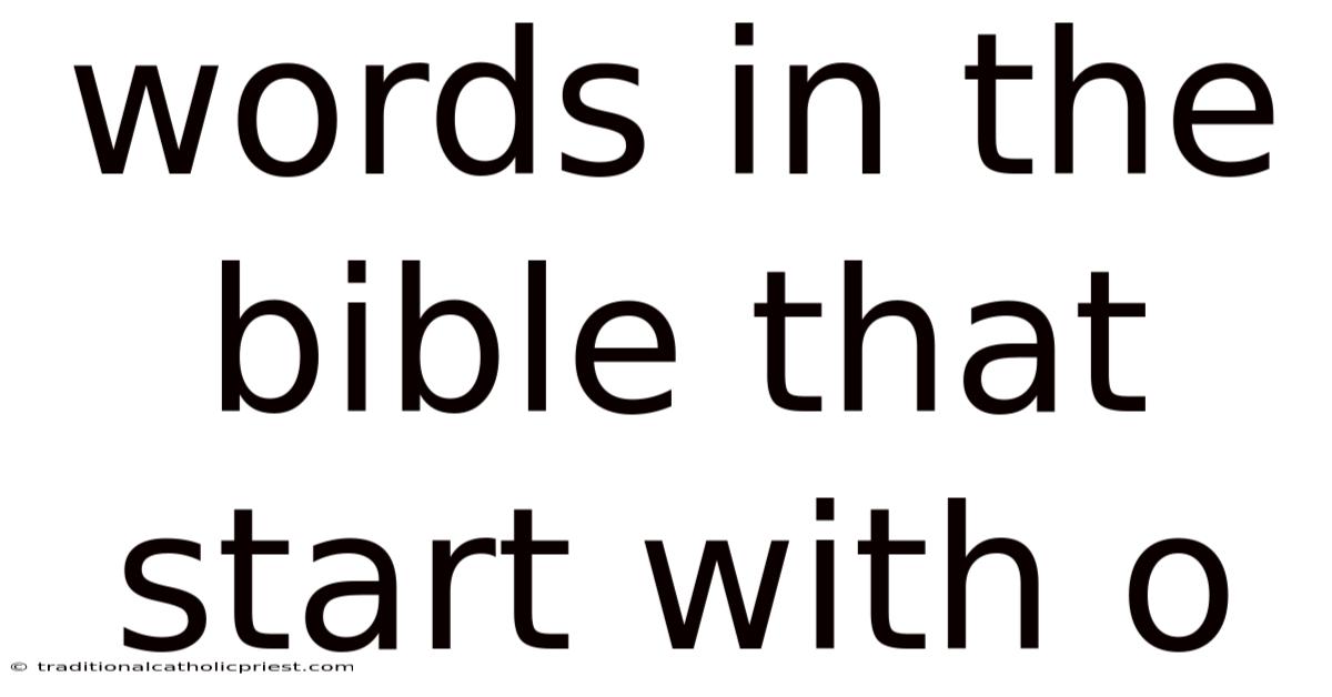 Words In The Bible That Start With O