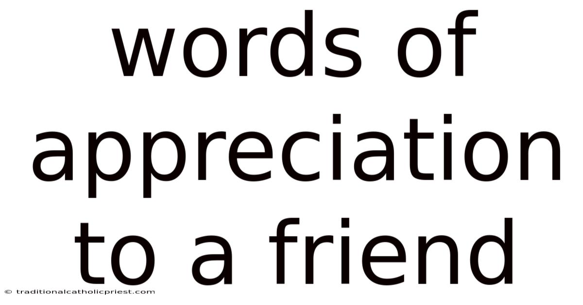 Words Of Appreciation To A Friend