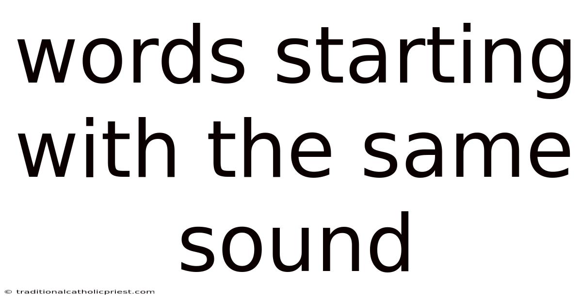 Words Starting With The Same Sound