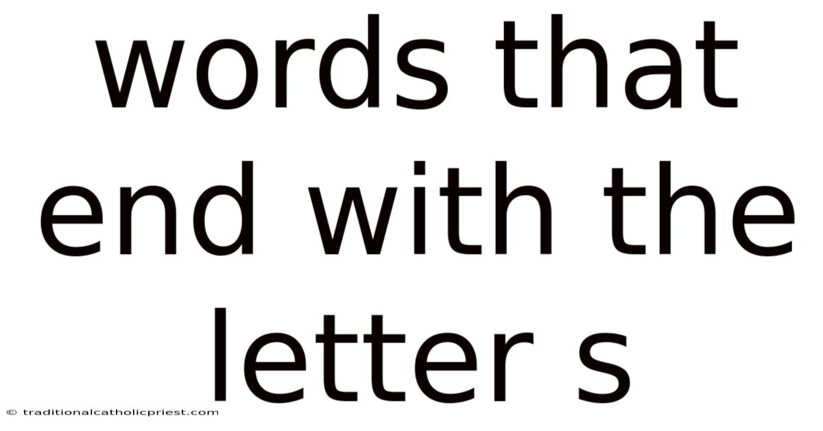 Words That End With The Letter S