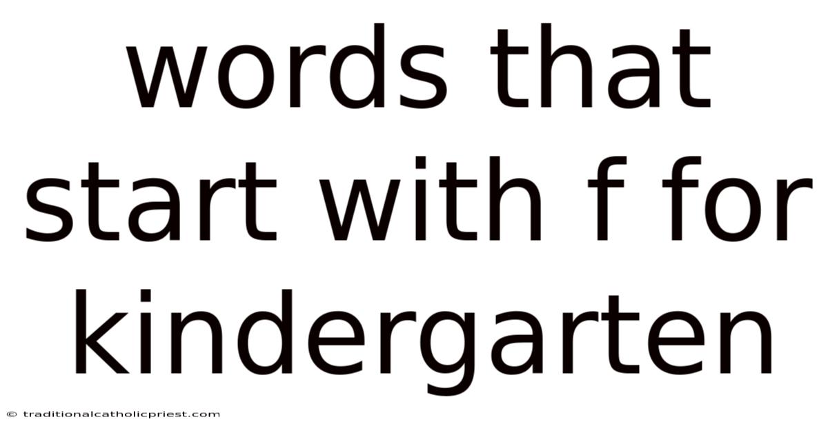 Words That Start With F For Kindergarten