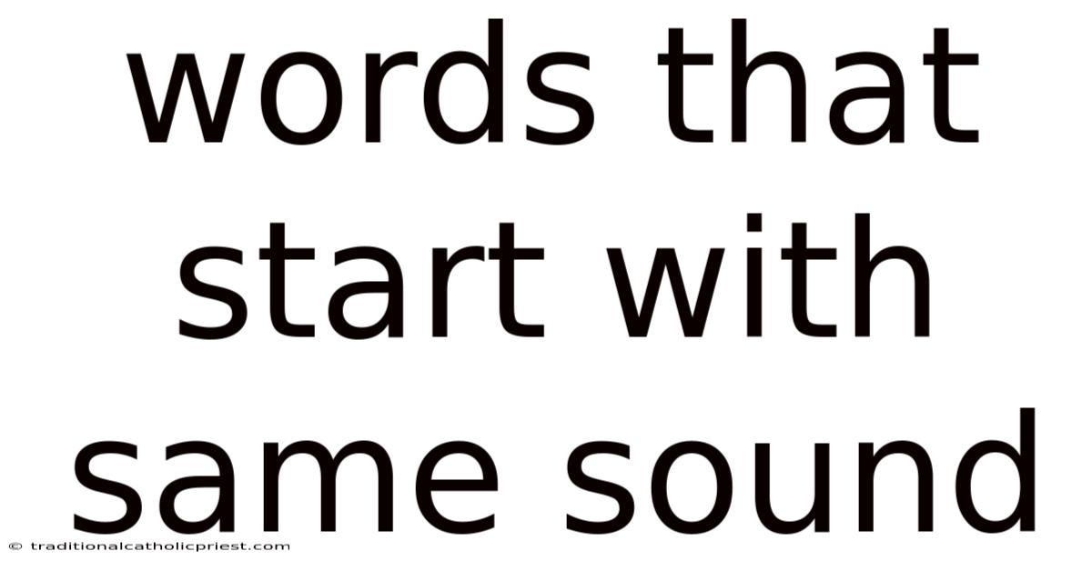 Words That Start With Same Sound