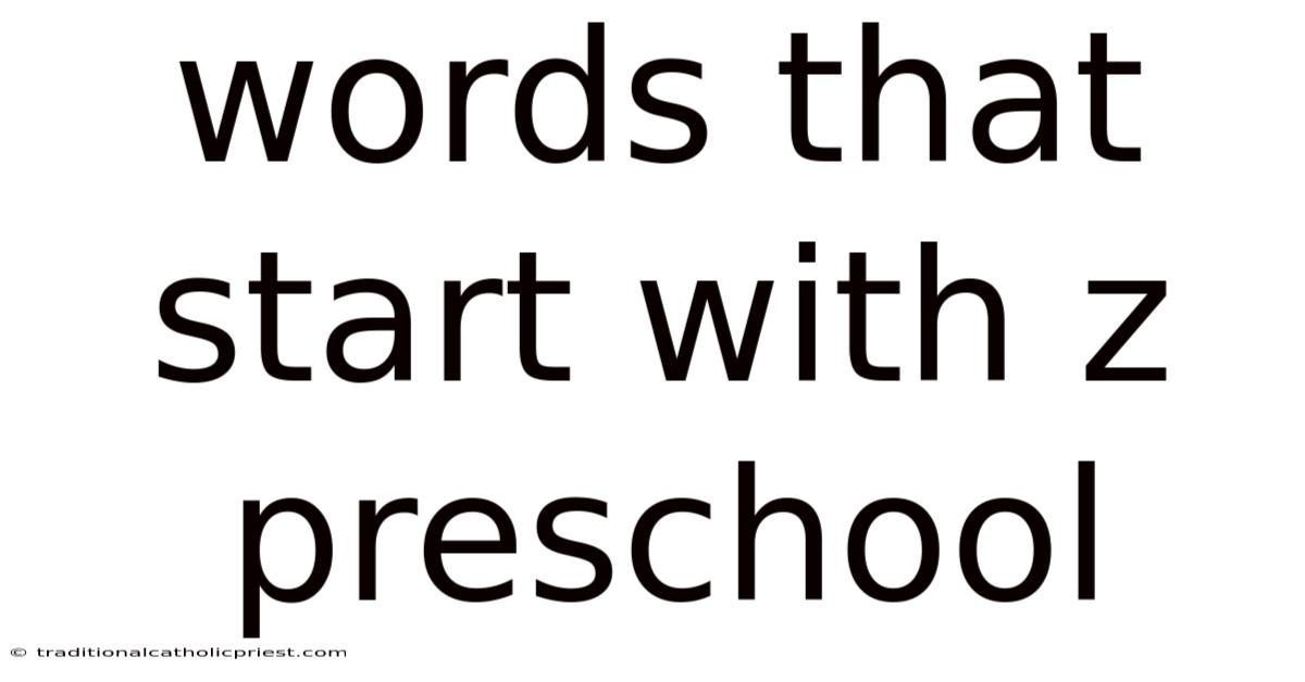 Words That Start With Z Preschool