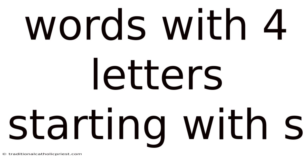 Words With 4 Letters Starting With S