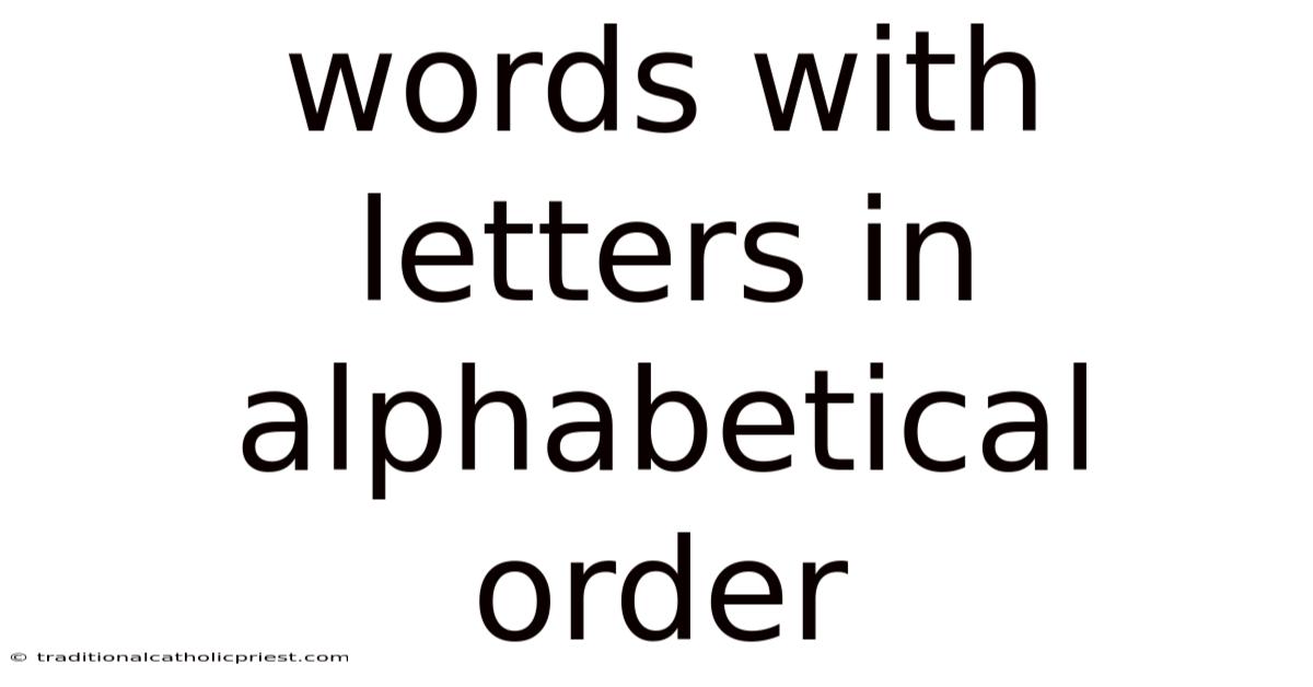 Words With Letters In Alphabetical Order