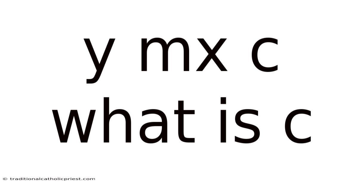 Y Mx C What Is C