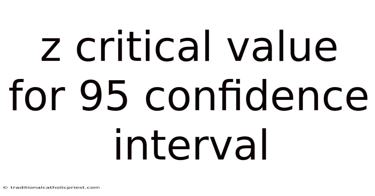 Z Critical Value For 95 Confidence Interval