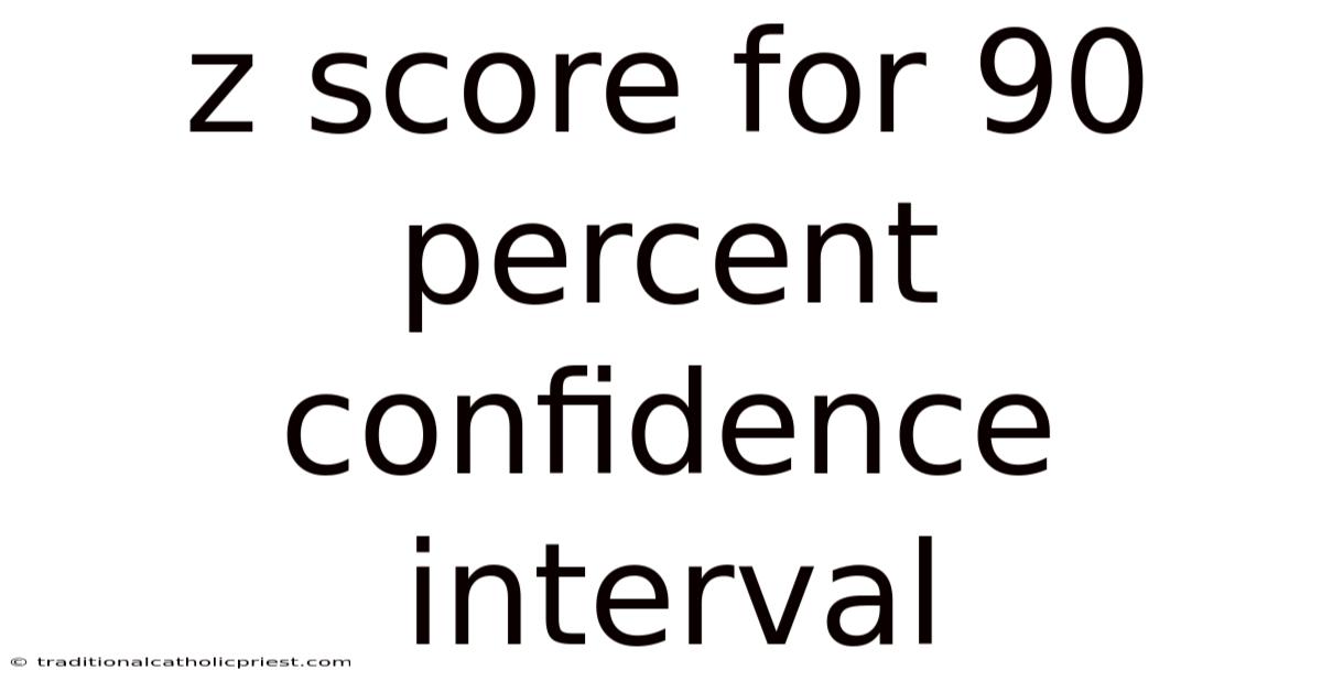 Z Score For 90 Percent Confidence Interval