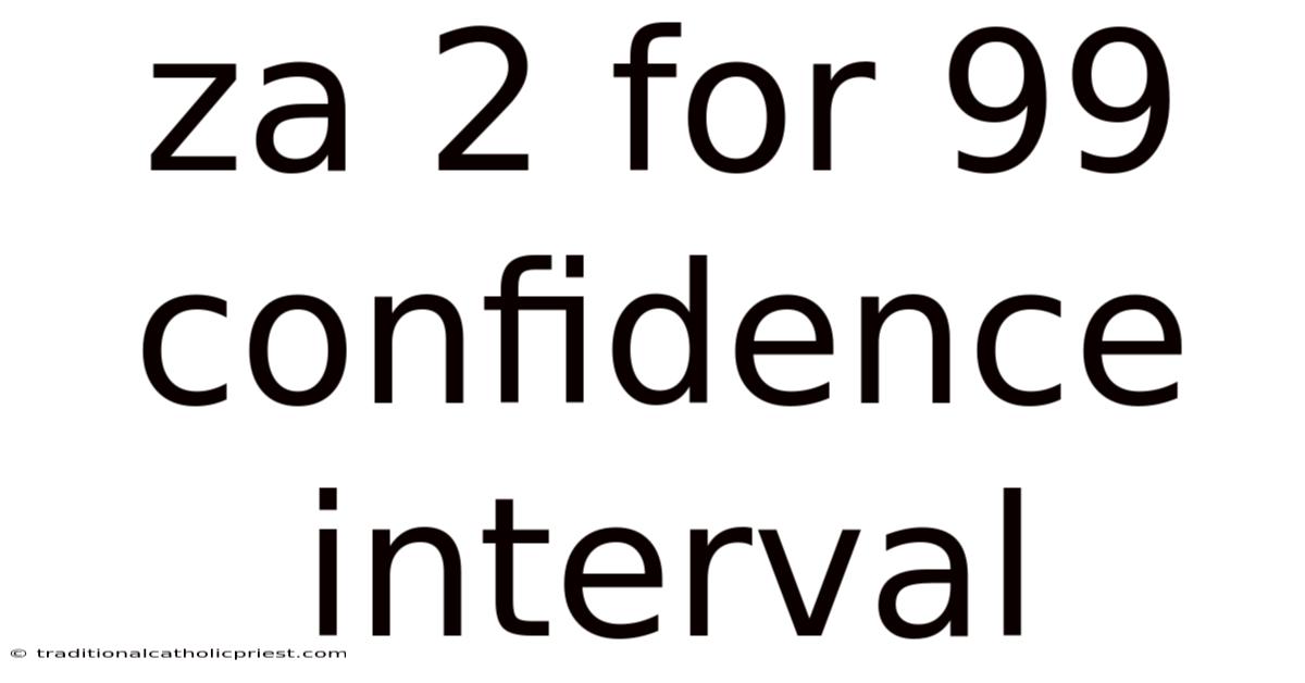 Za 2 For 99 Confidence Interval